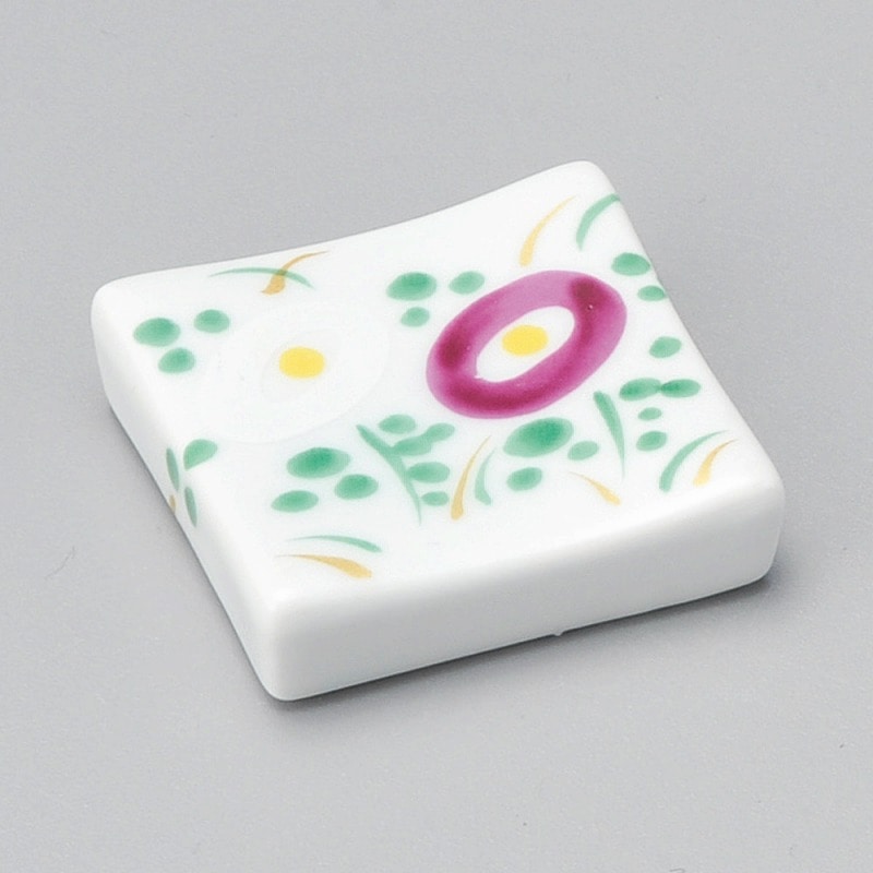 金正陶器 菊絵四角箸置 1個(ご注文単位1個)【直送品】