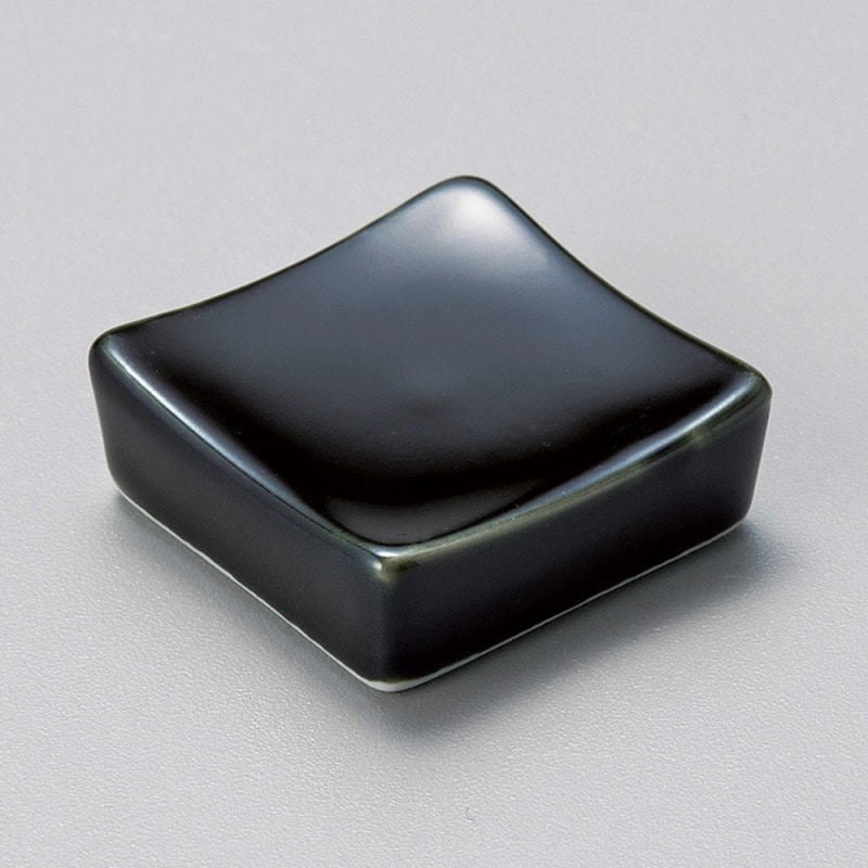 金正陶器 黒箸置き四角 1個(ご注文単位1個)【直送品】