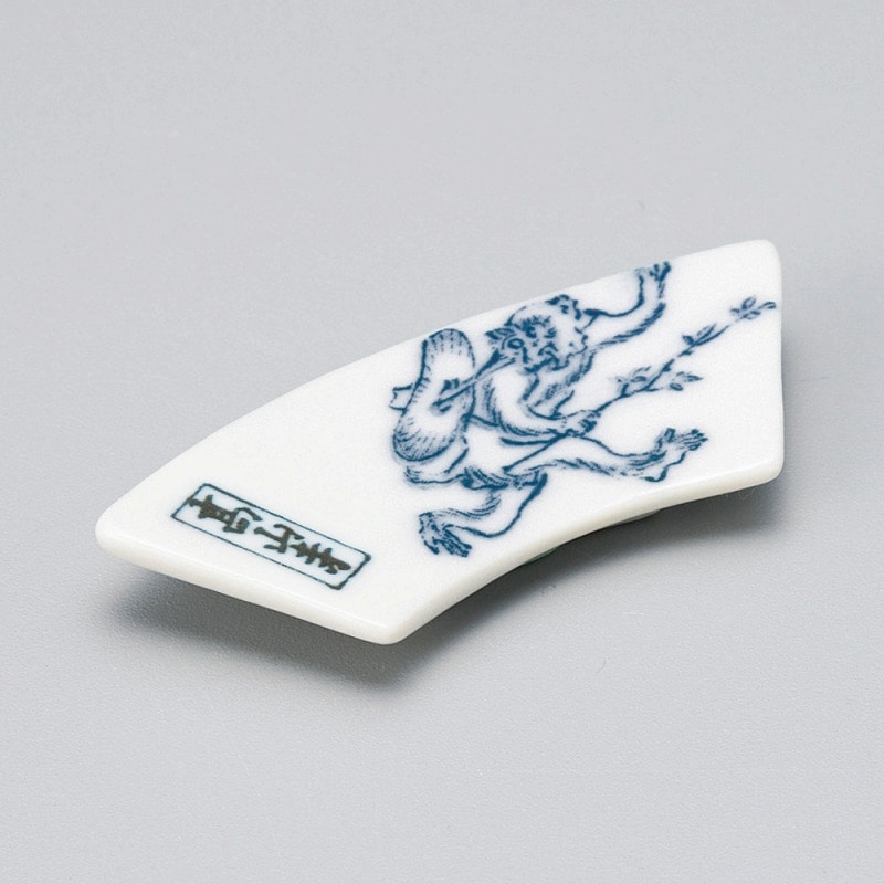 金正陶器 鳥獣戯画(猿)扇型箸置 1個(ご注文単位1個)【直送品】