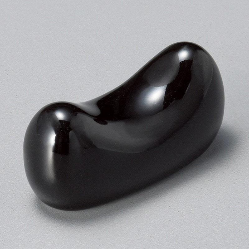 金正陶器 黒枕形箸置 1個(ご注文単位1個)【直送品】