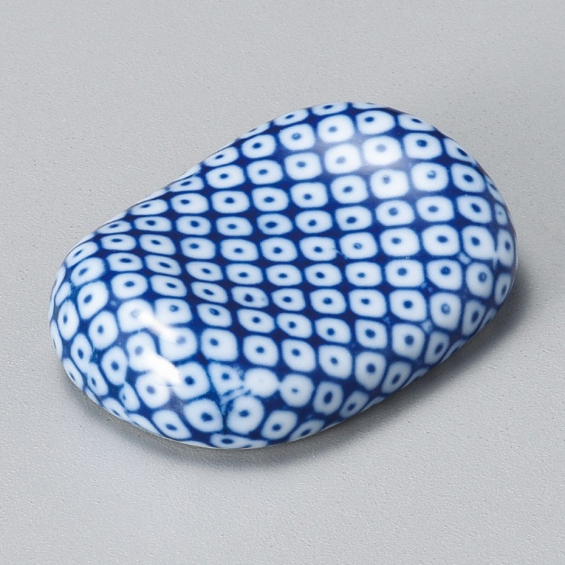 金正陶器 鹿の子青小判箸置 1個(ご注文単位1個)【直送品】