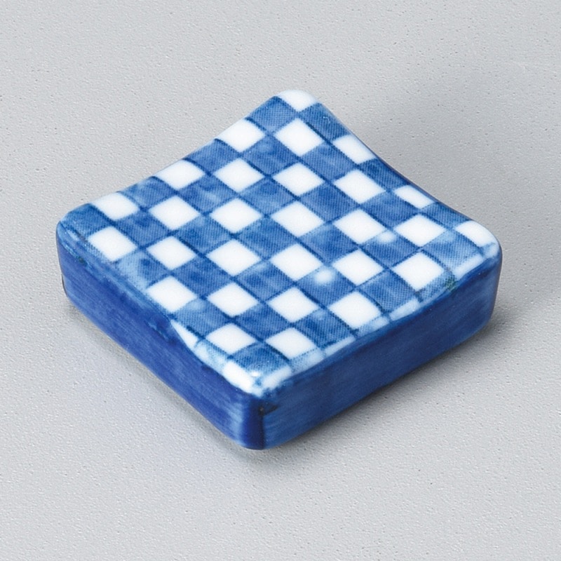 金正陶器 市松正角箸置 1個(ご注文単位1個)【直送品】