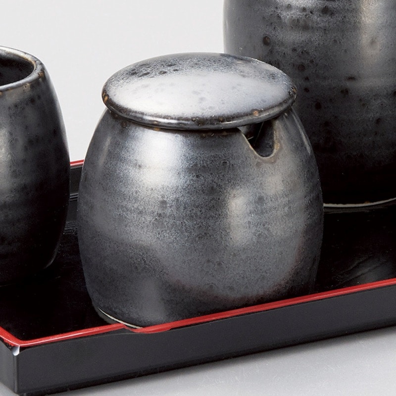 金正陶器 漆黒夏目型辛子入 1個(ご注文単位1個)【直送品】