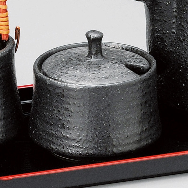 金正陶器 黒マット辛子入 1個(ご注文単位1個)【直送品】