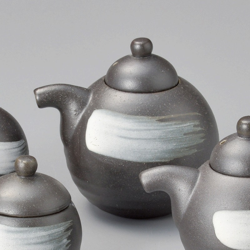 金正陶器 黒伊賀白ﾊｹ汁次大 1個（ご注文単位1個）【直送品】