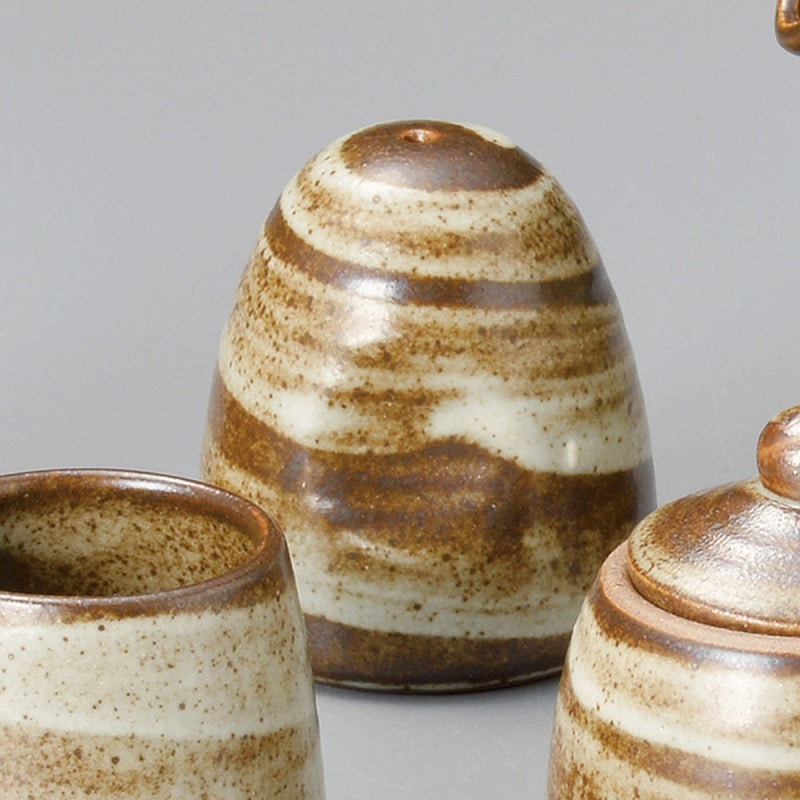 金正陶器 刷毛目塩入長(1ツ穴) 1個(ご注文単位1個)【直送品】