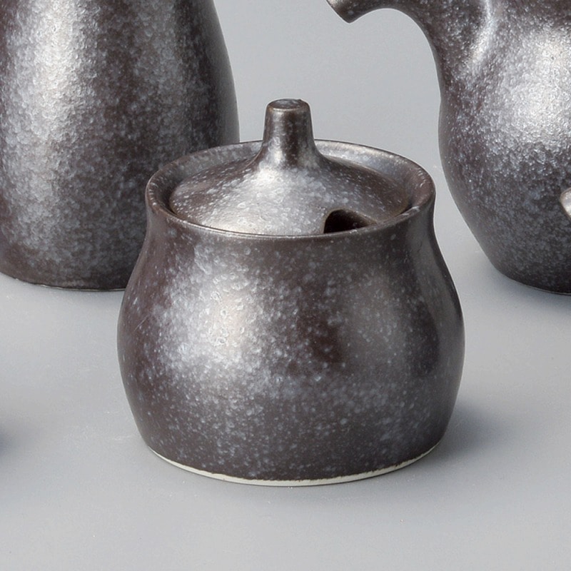 金正陶器 銀黒芥子入れ 1個(ご注文単位1個)【直送品】