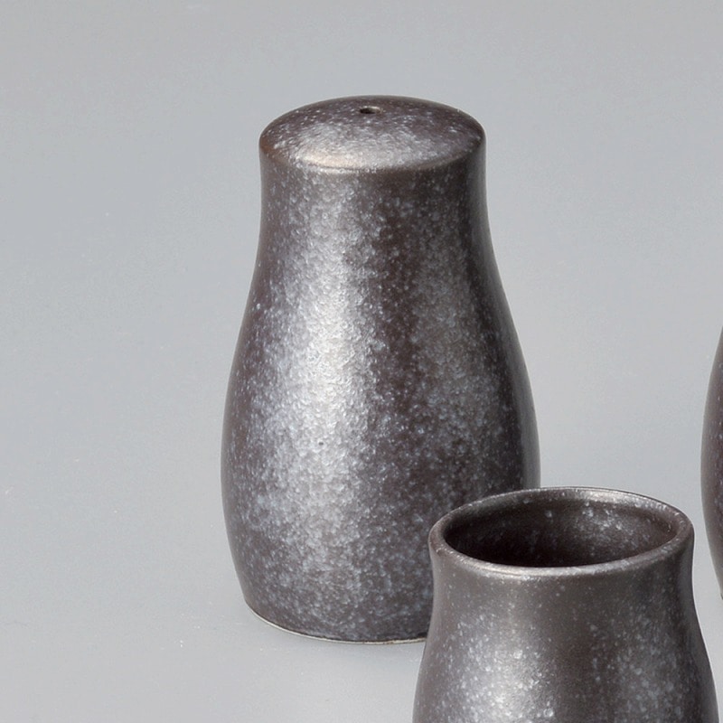 金正陶器 銀黒塩入れ 1穴 1個(ご注文単位1個)【直送品】