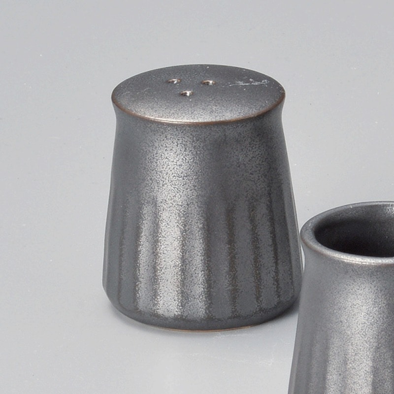 金正陶器 鉄結晶ｿｷﾞ十草三つ穴胡椒入 1個（ご注文単位1個）【直送品】