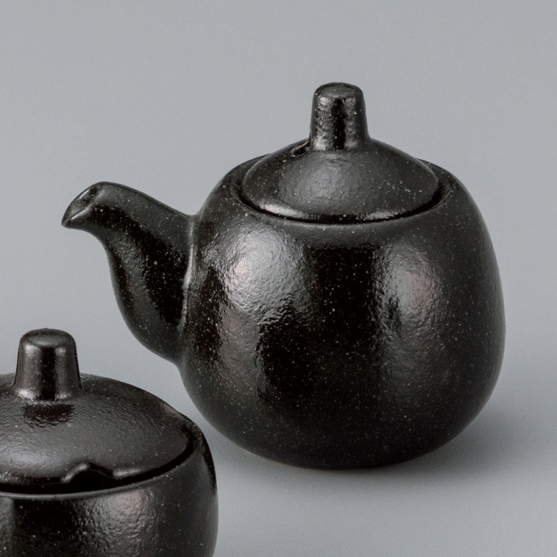 金正陶器 瀬戸黒(玉形)正油差(ミニ) 1個(ご注文単位1個)【直送品】