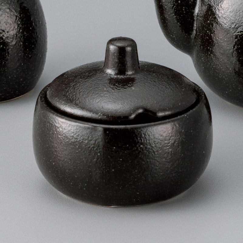 金正陶器 瀬戸黒(玉形)辛子入(ﾐﾆ) 1個（ご注文単位1個）【直送品】