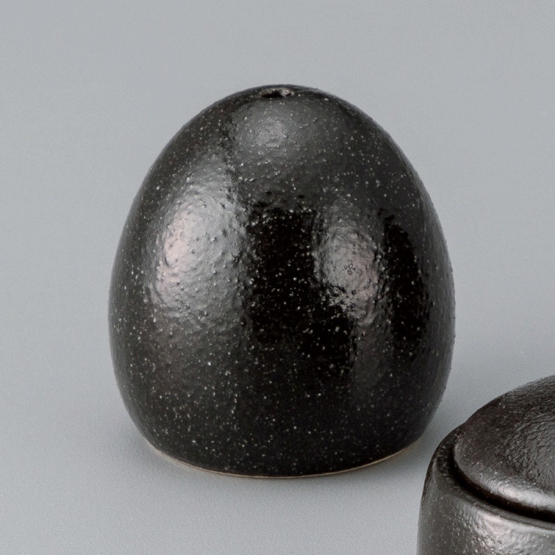 金正陶器 瀬戸黒(玉形)一穴振掛(ﾐﾆ) 1個（ご注文単位1個）【直送品】