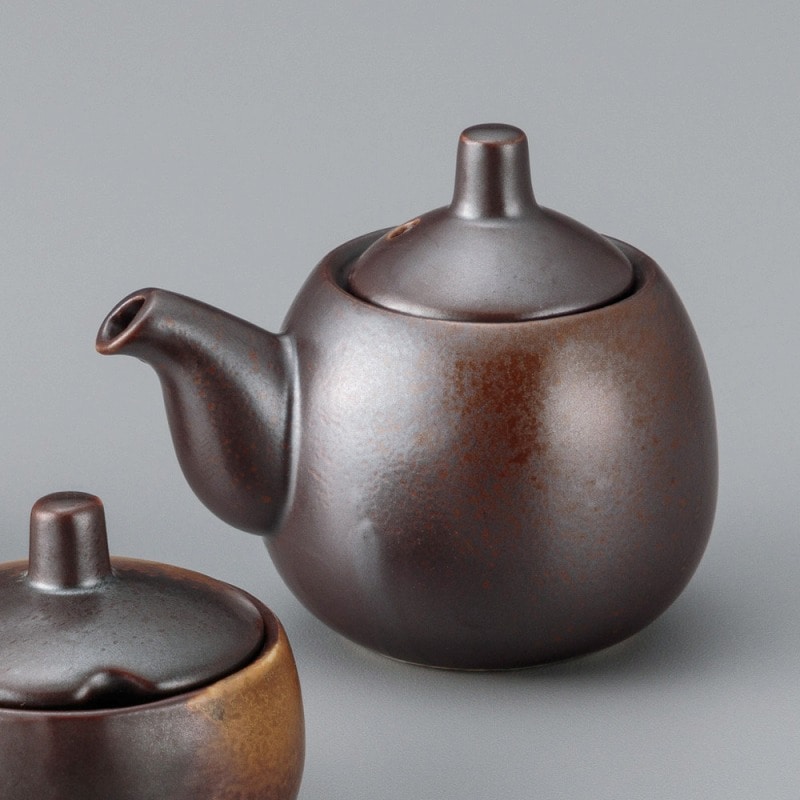 金正陶器 焼締(玉形)正油差(ミニ) 1個(ご注文単位1個)【直送品】