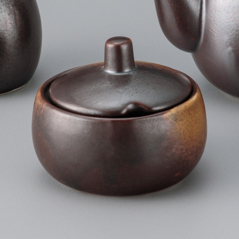 金正陶器 焼締(玉形)辛子入(ﾐﾆ) 1個（ご注文単位1個）【直送品】