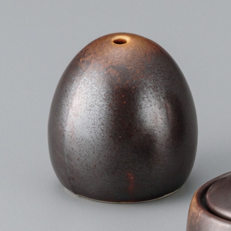 金正陶器 焼締(玉形)一穴振掛(ﾐﾆ) 1個（ご注文単位1個）【直送品】