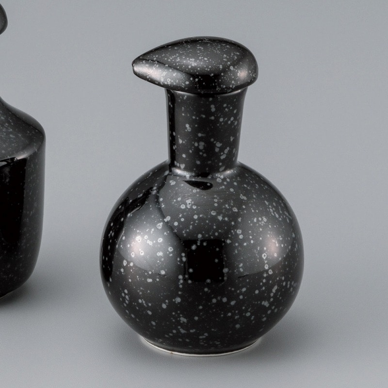 金正陶器 黒結晶ミニ丸醤油差し 1個(ご注文単位1個)【直送品】