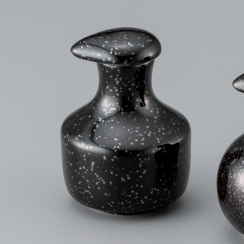 金正陶器 黒結晶スモール駒醤油差し 1個(ご注文単位1個)【直送品】