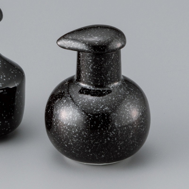 金正陶器 黒結晶スモール丸醤油差し 1個(ご注文単位1個)【直送品】