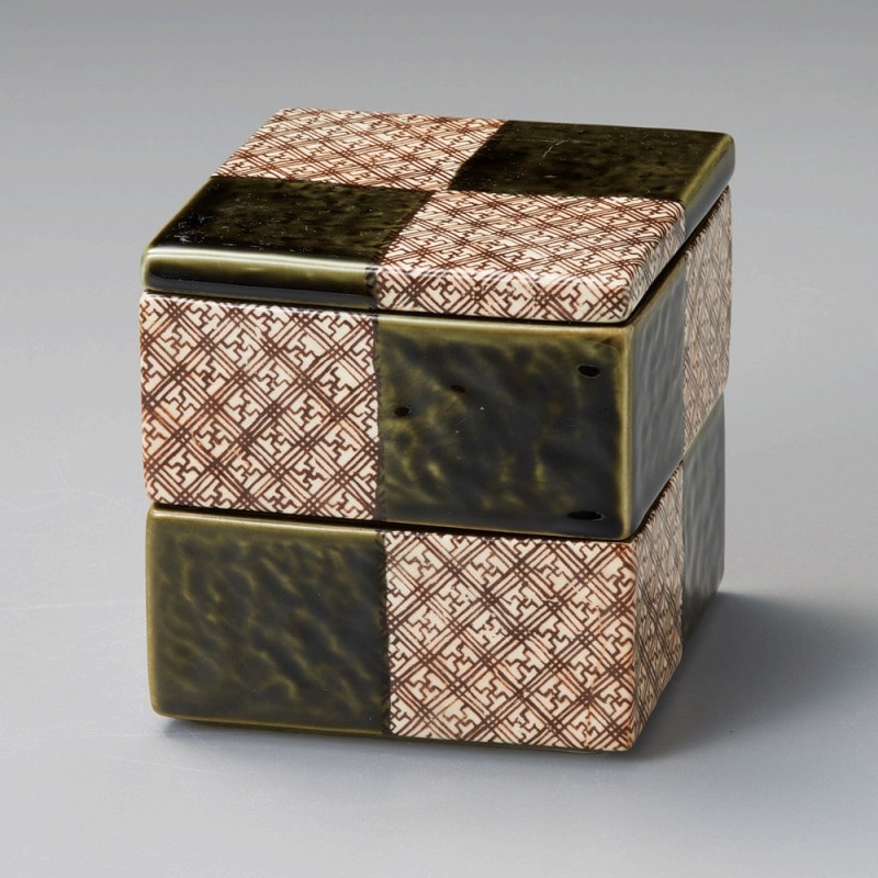 金正陶器 格子織部二段重 1個(ご注文単位1個)【直送品】