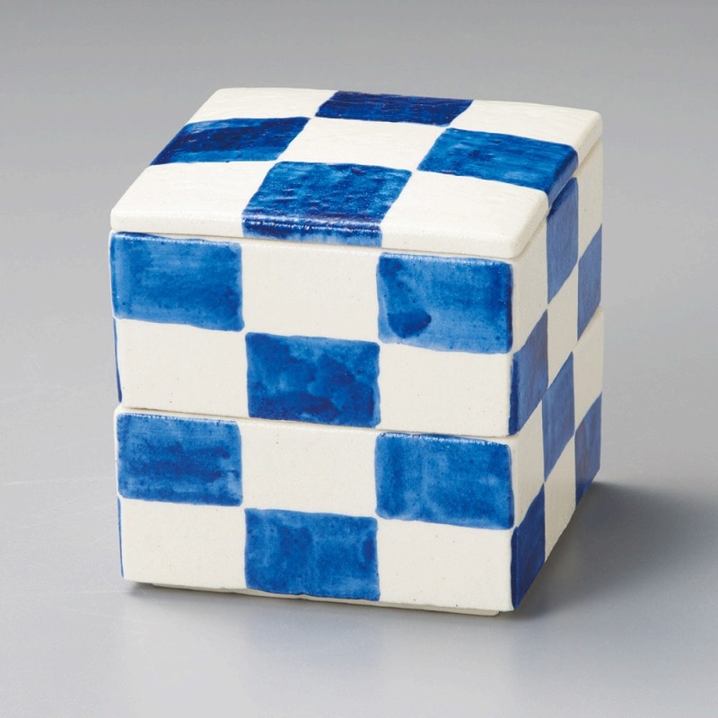 金正陶器 青市松二段重(小) 1個(ご注文単位1個)【直送品】