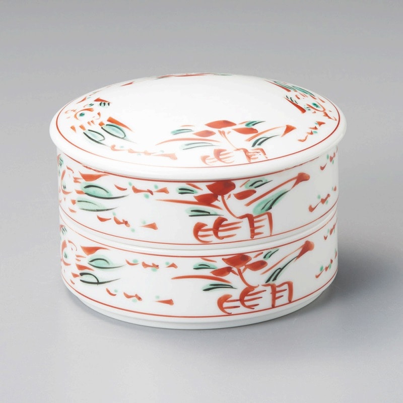 金正陶器 手描花鳥1段重(L) 1個(ご注文単位1個)【直送品】