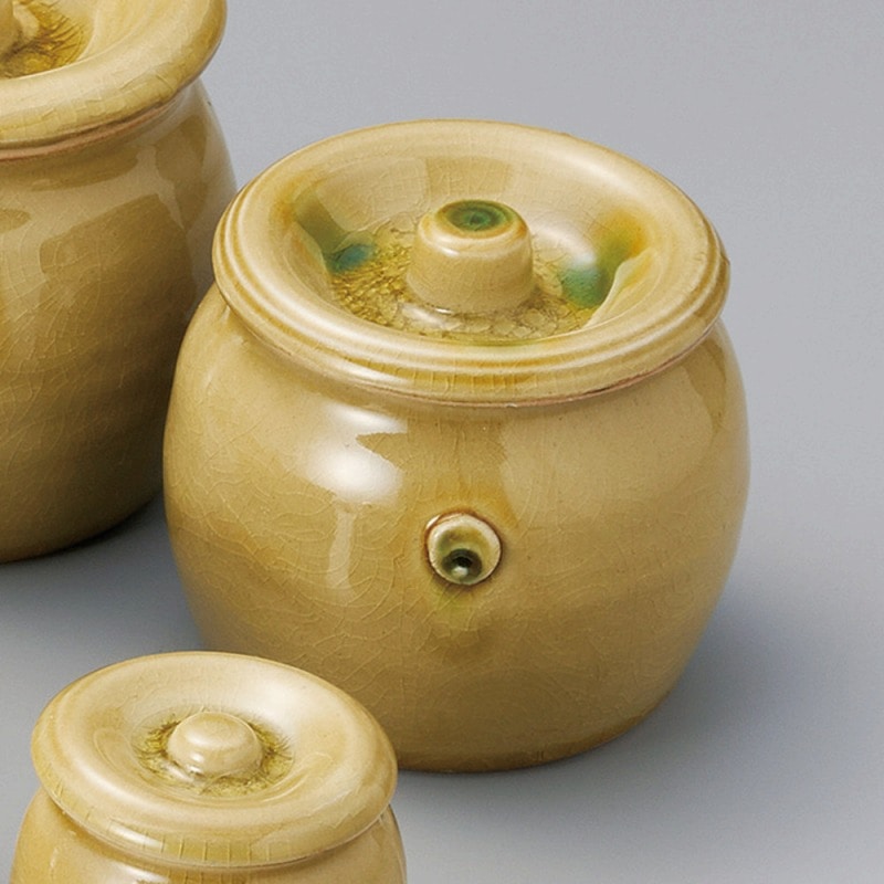 金正陶器 黄貫入3号蓋物 1個（ご注文単位1個）【直送品】
