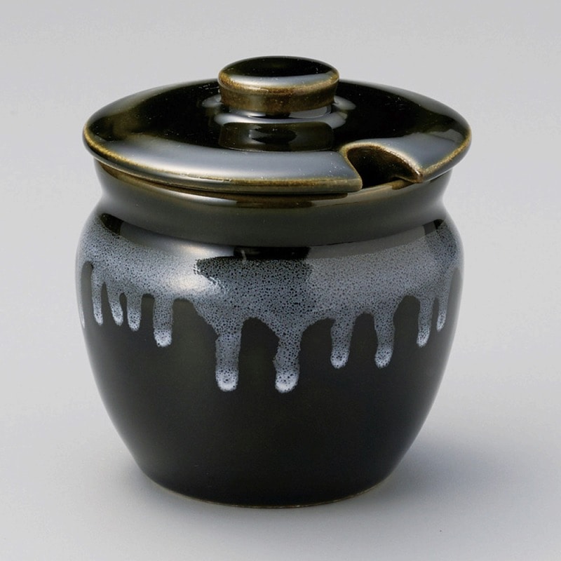 金正陶器 織部白流し蓋切2号薬味入 1個(ご注文単位1個)【直送品】