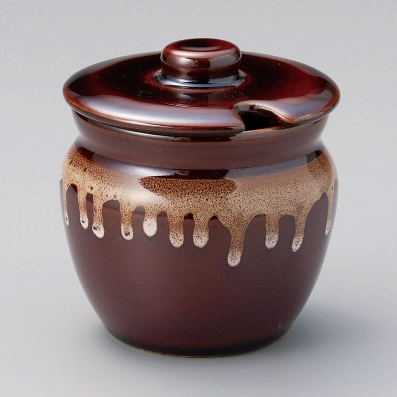 金正陶器 アメ白流し蓋切2号薬味入 1個(ご注文単位1個)【直送品】