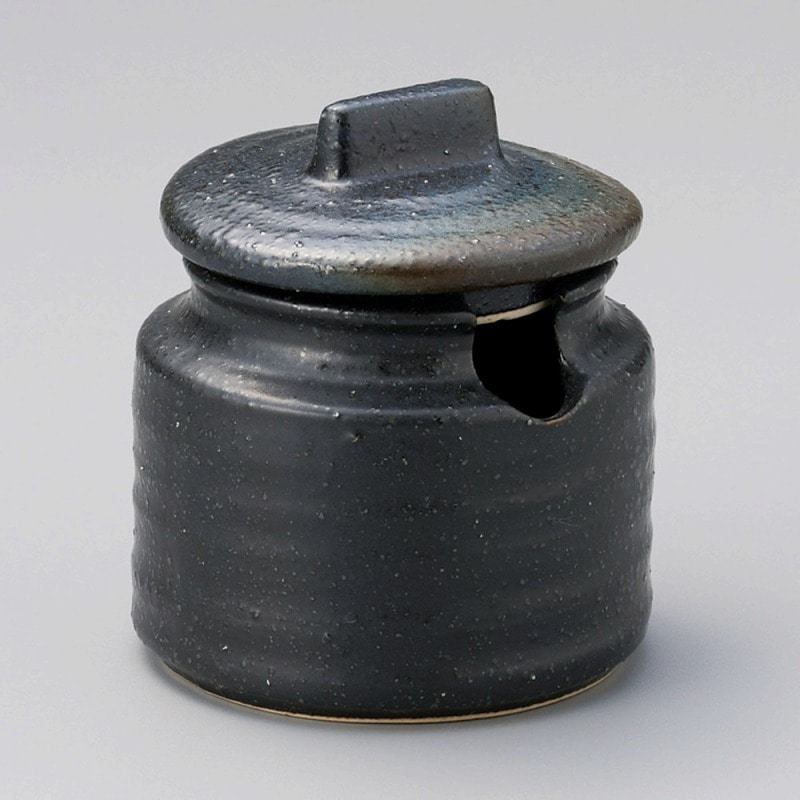 金正陶器 黒ﾏｯﾄ瓶型口切ﾌﾀ物 1個（ご注文単位1個）【直送品】