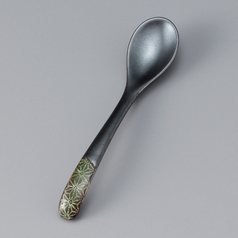 金正陶器 鉄結晶麻の葉スプーングリーン 1個(ご注文単位1個)【直送品】