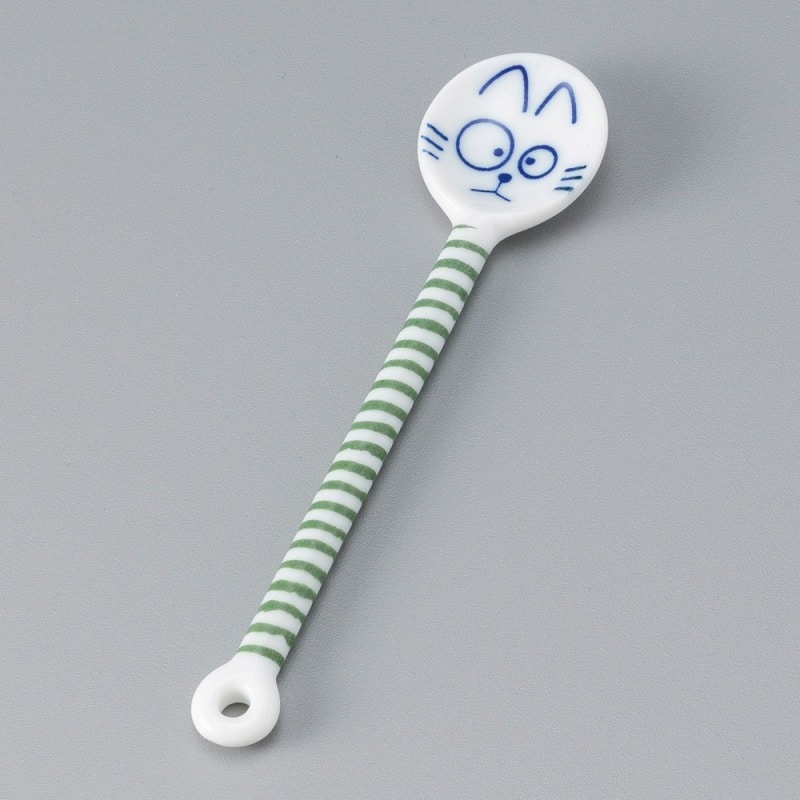 金正陶器 猫(緑)スプーン 1個(ご注文単位1個)【直送品】