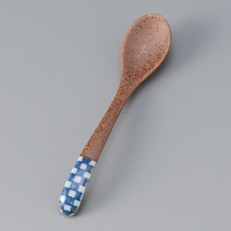 金正陶器 信楽釉スプーン(市松) 1個(ご注文単位1個)【直送品】