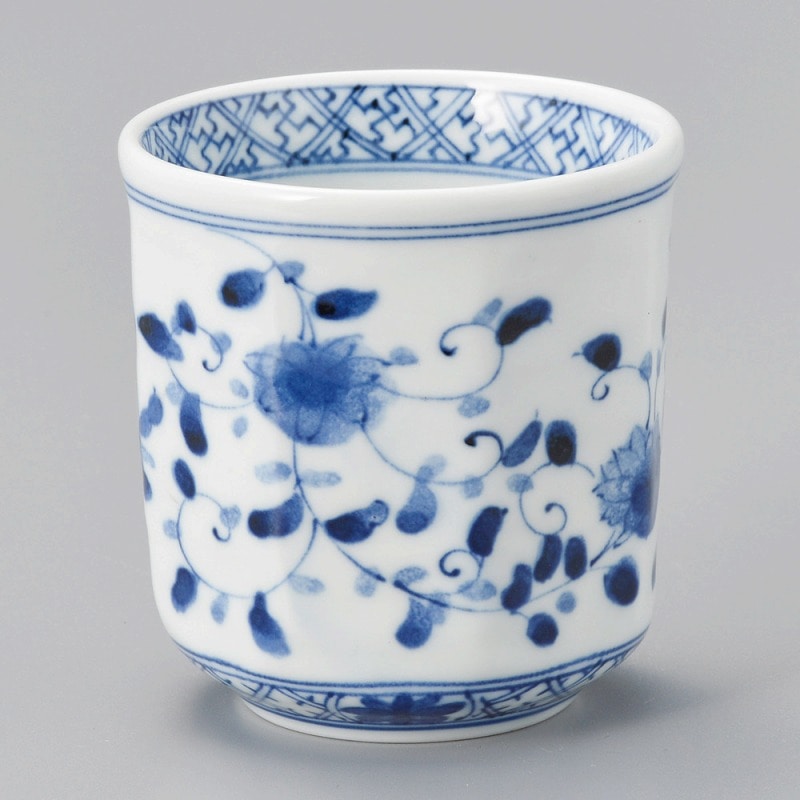 金正陶器 藍凛唐草寿司湯呑 1個（ご注文単位1個）【直送品】