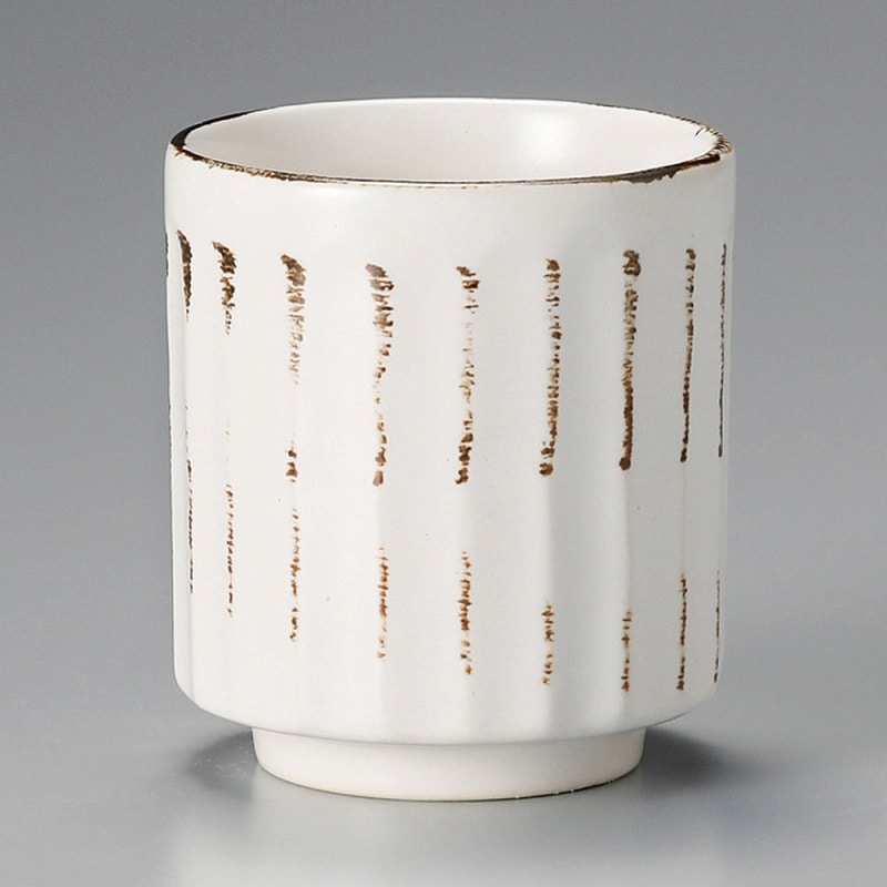 金正陶器 錆粉引しのぎ湯呑 1個(ご注文単位1個)【直送品】