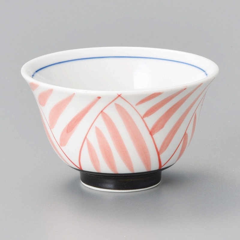 金正陶器 ﾗｲﾝ格子反千茶(赤) 1個（ご注文単位1個）【直送品】