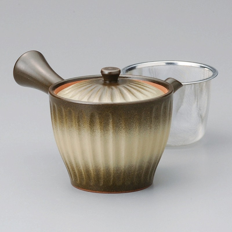 金正陶器 菊型金彩イブシ急須(アミ付) 1個(ご注文単位1個)【直送品】