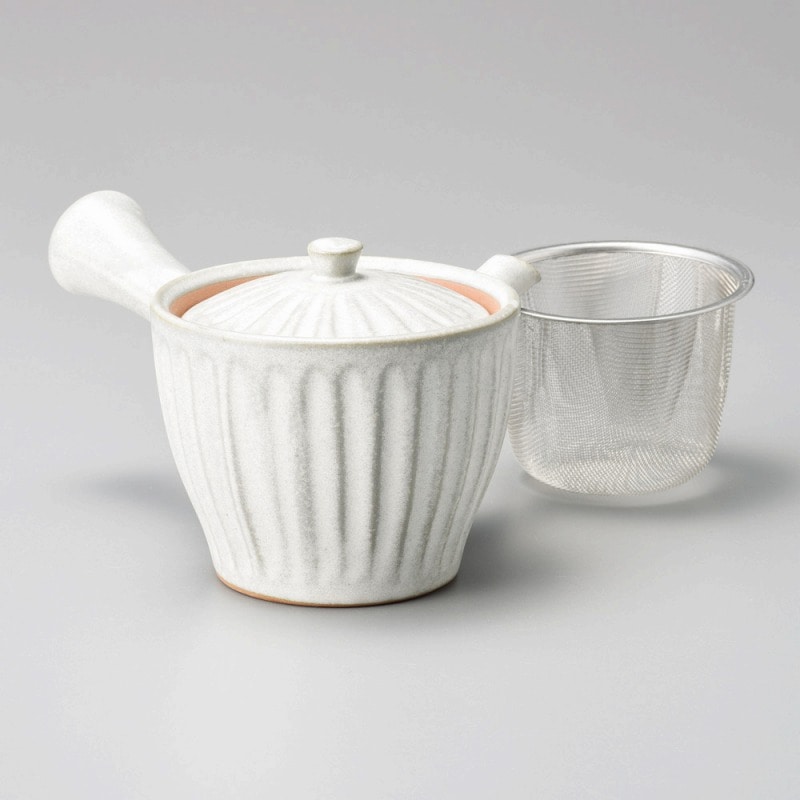 金正陶器 粉引菊型急須(カゴアミ付) 1個(ご注文単位1個)【直送品】