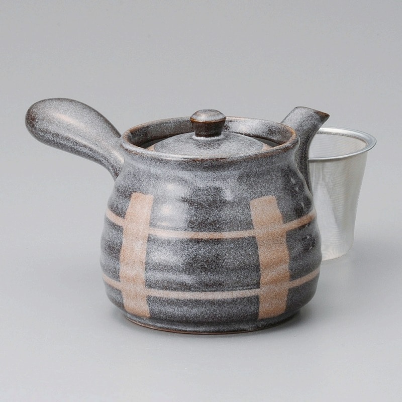 金正陶器 ネズミしの格子急須(カゴアミ付) 1個(ご注文単位1個)【直送品】