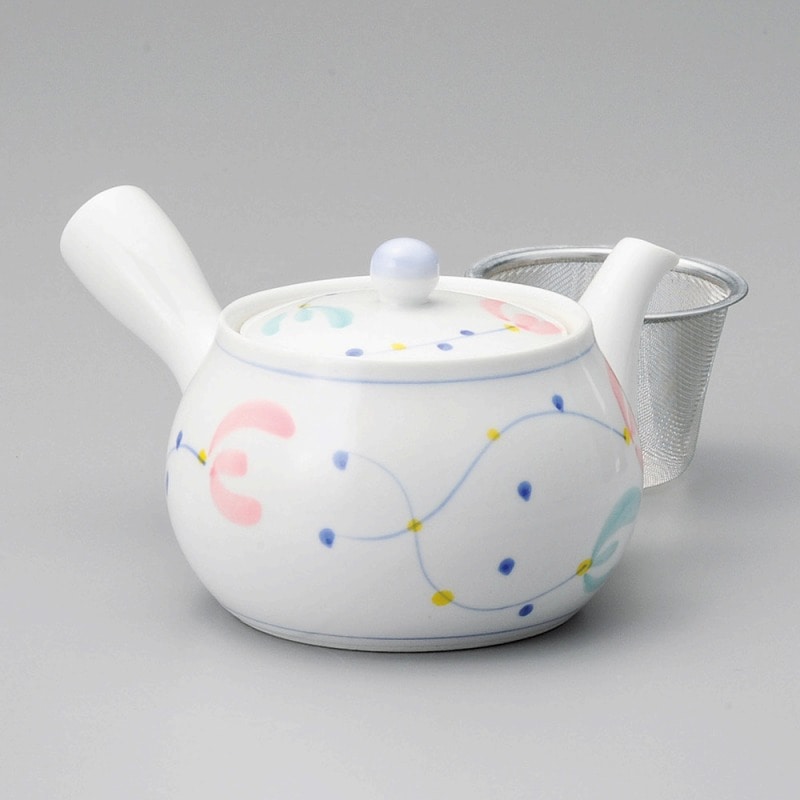 金正陶器 スイトピー中号急須(アミ付) 1個(ご注文単位1個)【直送品】