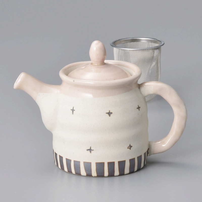 金正陶器 春花ポット(ピンク)(アミ付) 1個(ご注文単位1個)【直送品】