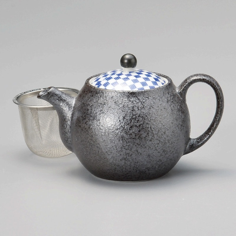 金正陶器 市松ミニポット(カゴアミ付) 1個(ご注文単位1個)【直送品】