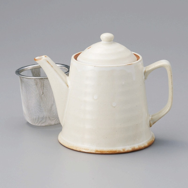 金正陶器 白マットポット(アミ付) 1個(ご注文単位1個)【直送品】