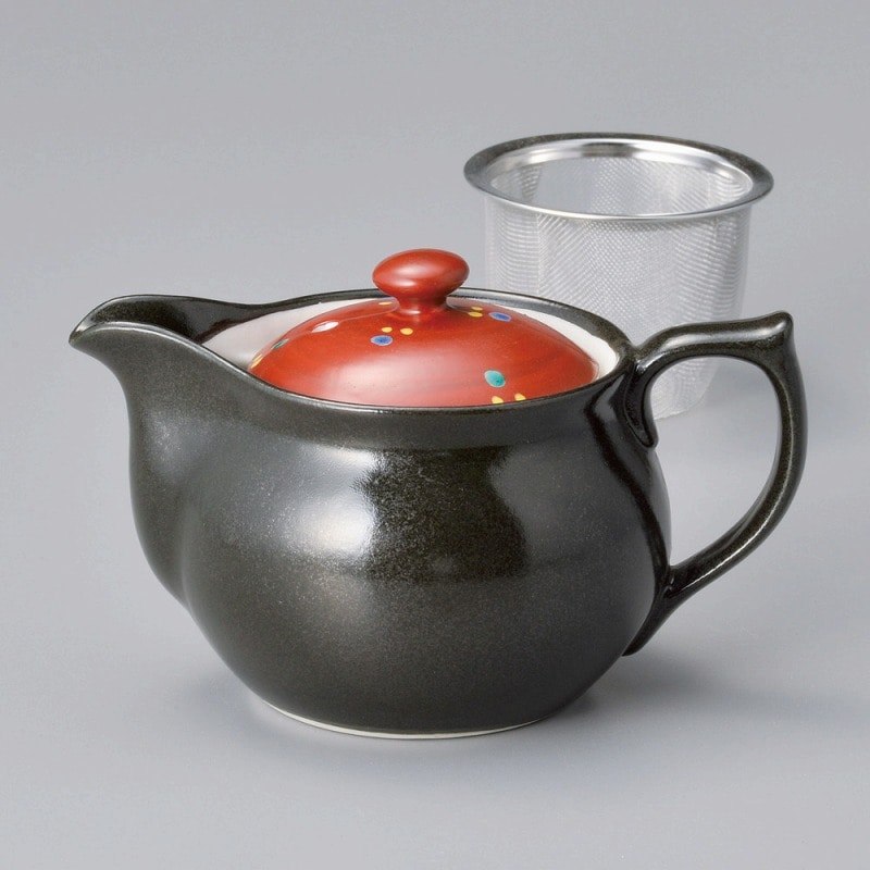 金正陶器 赤絵シャボン玉ポット(アミ付) 1個(ご注文単位1個)【直送品】