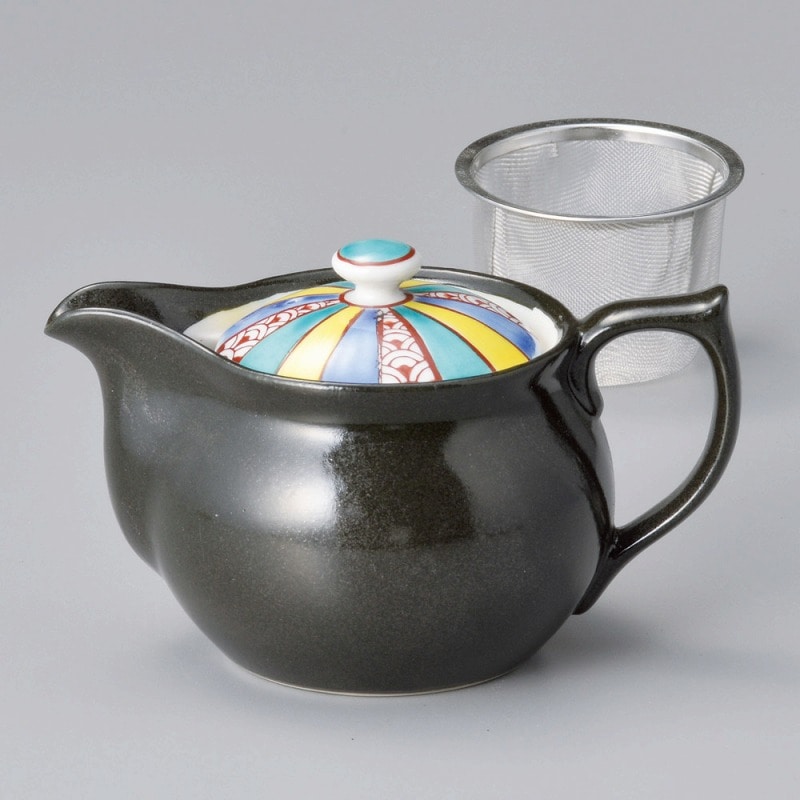 金正陶器 赤絵紙風船ポット(アミ付) 1個(ご注文単位1個)【直送品】