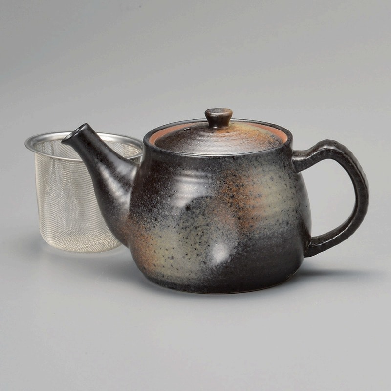 金正陶器 備前風ペコポット(カゴアミ付) 1個(ご注文単位1個)【直送品】