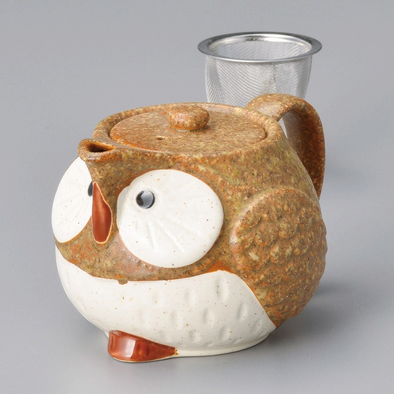 金正陶器 茶ふくろうポット(アミ付) 1個(ご注文単位1個)【直送品】