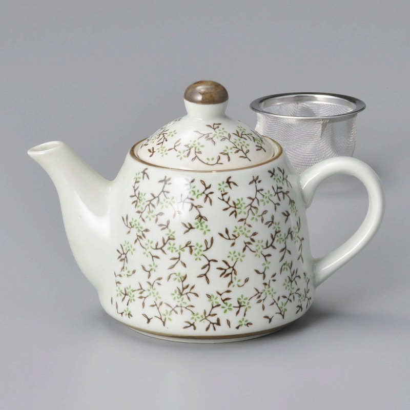 金正陶器 筆草花グリンTYポット 1個(ご注文単位1個)【直送品】