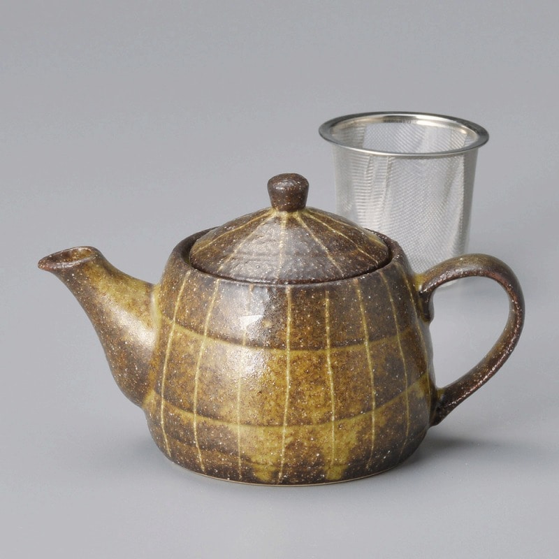 金正陶器 錆伊賀十草ポット(アミ付) 1個(ご注文単位1個)【直送品】