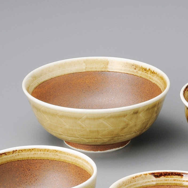 金正陶器 錆雁木縞7.5大鉢 1個(ご注文単位1個)【直送品】