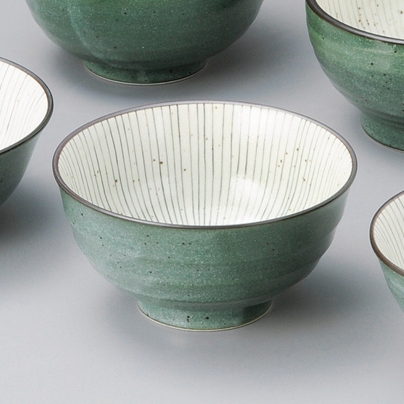 金正陶器 ｸﾞﾘｰﾝ十草5.5深口丼 1個（ご注文単位1個）【直送品】